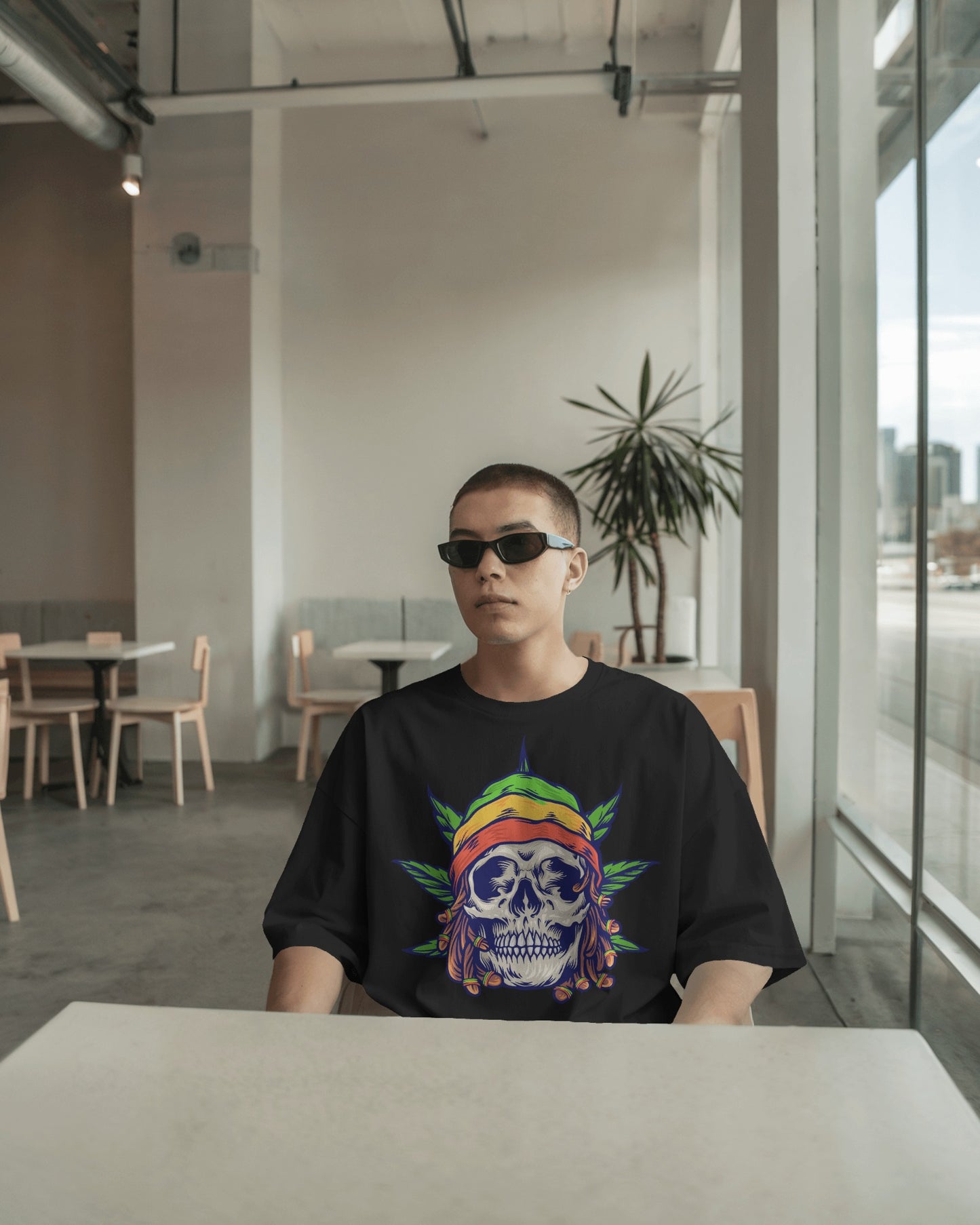 Cannabis Printed Oversize T-Shir