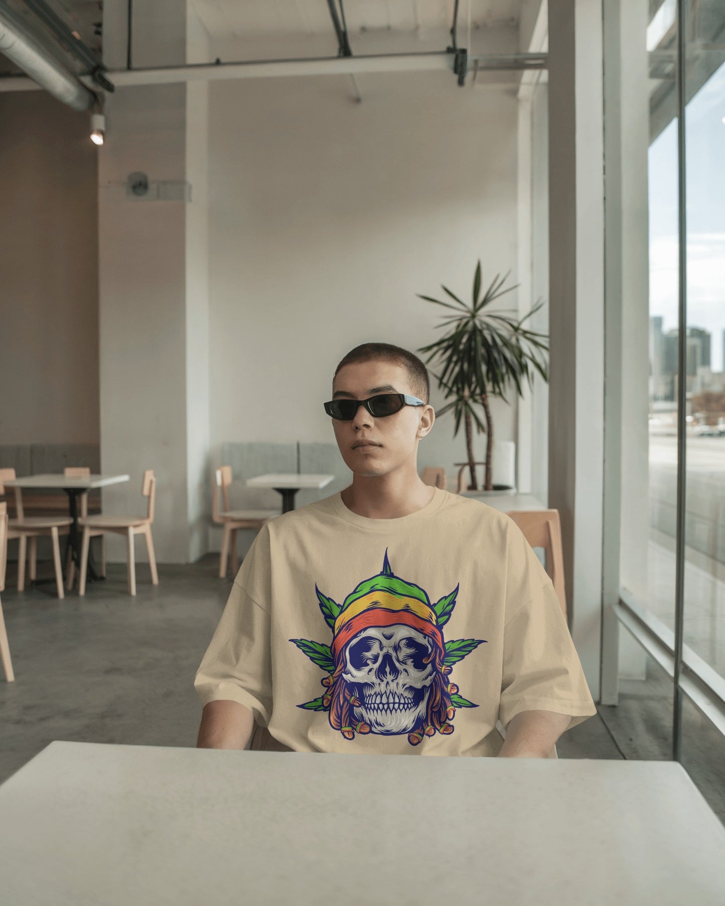 Cannabis Printed Oversize T-Shir